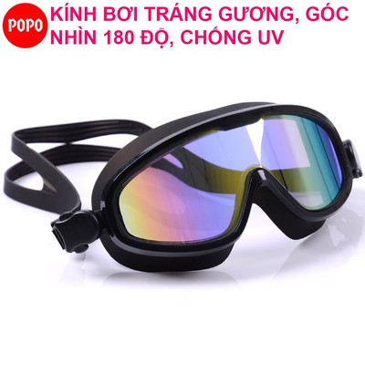Kính bơi POPO 2100 góc nhìn 180 độ cản tia UV, sương mờ dành cho người lớn và trẻ em từ 8 tuổi