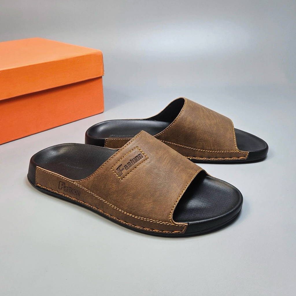 [ Dép CÔNG THÁI HỌC FASHION ] Khâu Miễn Phí , Dép da đúc - Dép nam siêu bền, đế đúc cao su bền bỉ - 