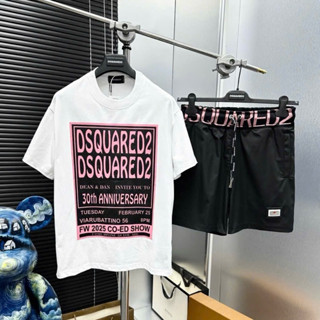 Đồ bộ quần áo nam mùa hè PB cotton in hoạ tiết khung chữ D2 hồng thân phối dệt chữ cạp quần basic