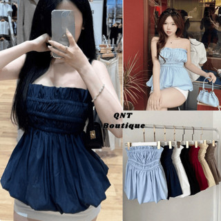  Áo cúp ngực bo chun dáng bí chất gió mịn mát đi biển  đi chơi QNT shop 