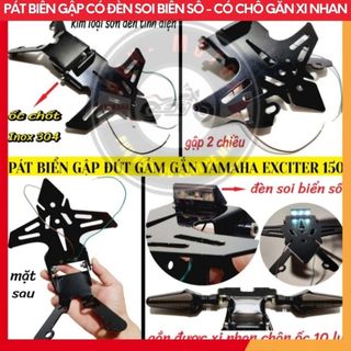 Pát Biển Số Gập Exciter 155 – Pát Gắn Biển Số Sau Ex 155 Inox/Sơn Đen Titan, Điều Chỉnh Được