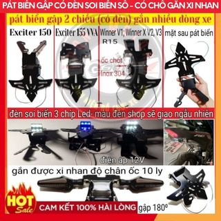 Pát Biển Số Gập Exciter 155 – Pát Gắn Biển Số Sau Ex 155 Inox/Sơn Đen Titan, Điều Chỉnh Được