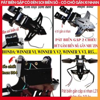 Pát Biển Số Gập Exciter 155 – Pát Gắn Biển Số Sau Ex 155 Inox/Sơn Đen Titan, Điều Chỉnh Được