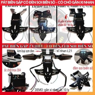 Pát Biển Số Gập Exciter 155 – Pát Gắn Biển Số Sau Ex 155 Inox/Sơn Đen Titan, Điều Chỉnh Được