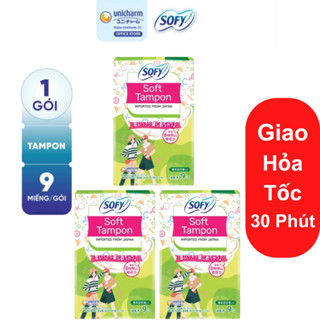 BVS tampon siêu thấm, Băng vệ sinh tampon dạng ống Sofy Soft Tampon Super Nhật Bản gói 9 miếng