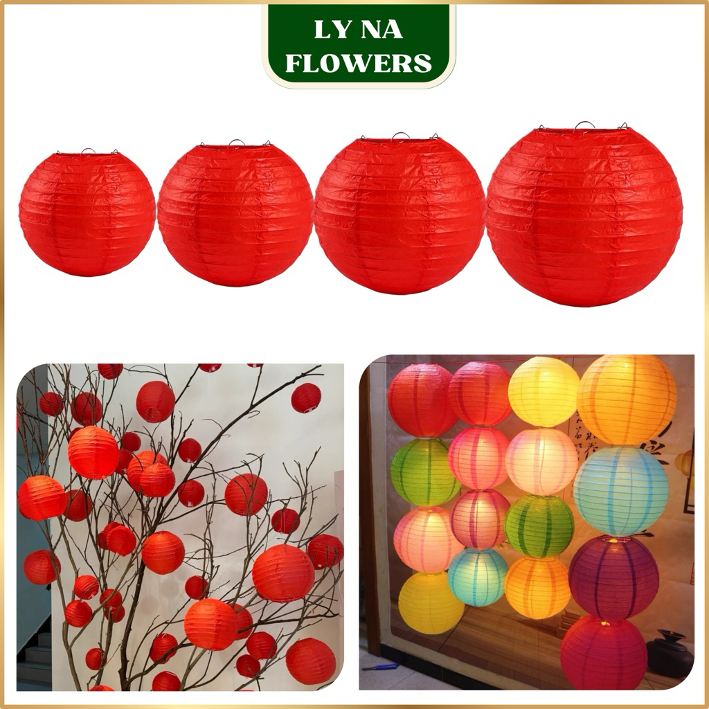 Đèn Lồng VẢI LỤA CHỐNG NƯỚC Trang Trí Tết Trung Thu và Lễ Hội Ở Cửa Hàng, Quán Cà Phê – KT 15 - 20 - 25 - 30cm