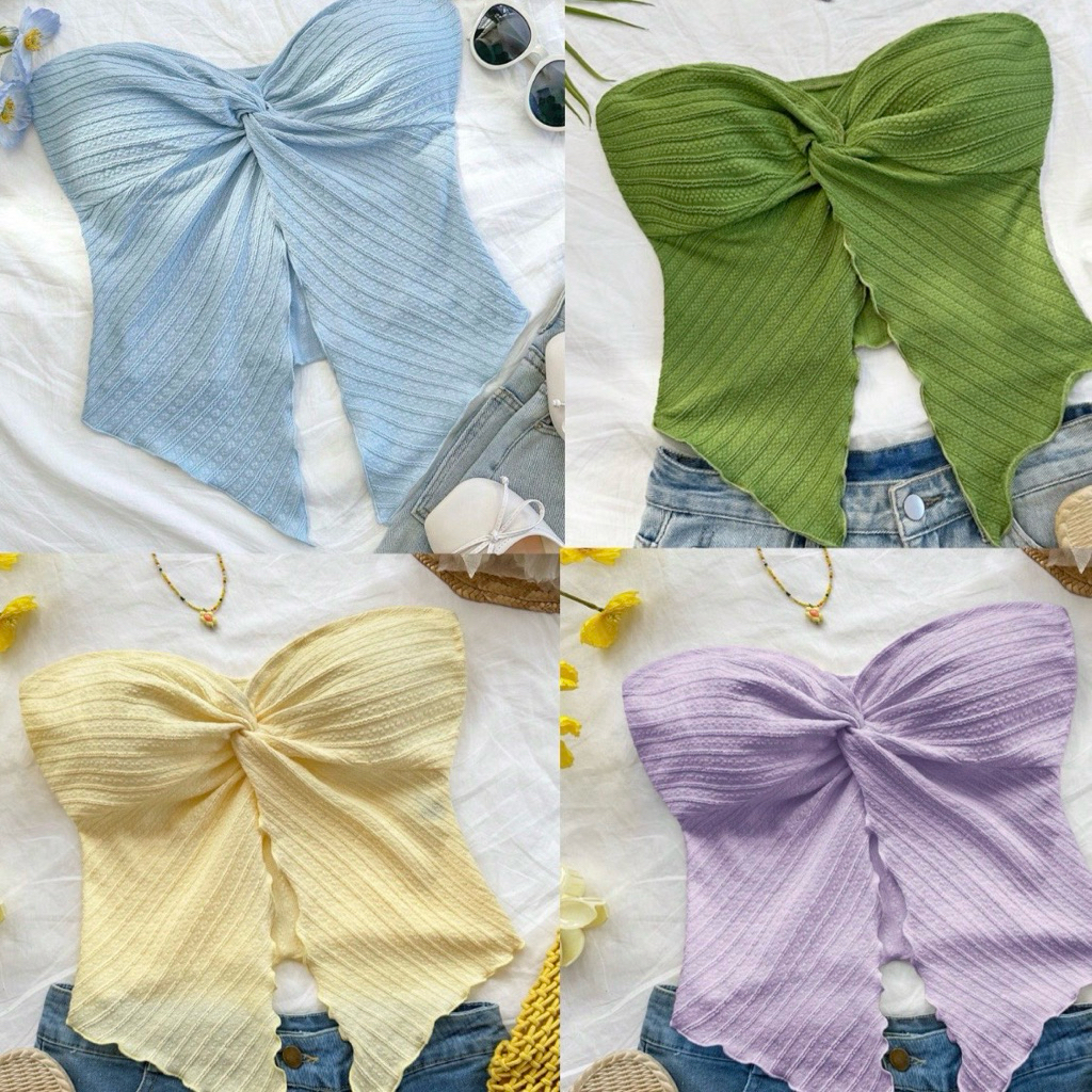 Áo Ống Xoắn Ngực Thời Trang Mùa Hè Không Mút Ngực Lùi 1 Size[Sẵ vàng xs xanh ngọc xs Hàng order 8-10