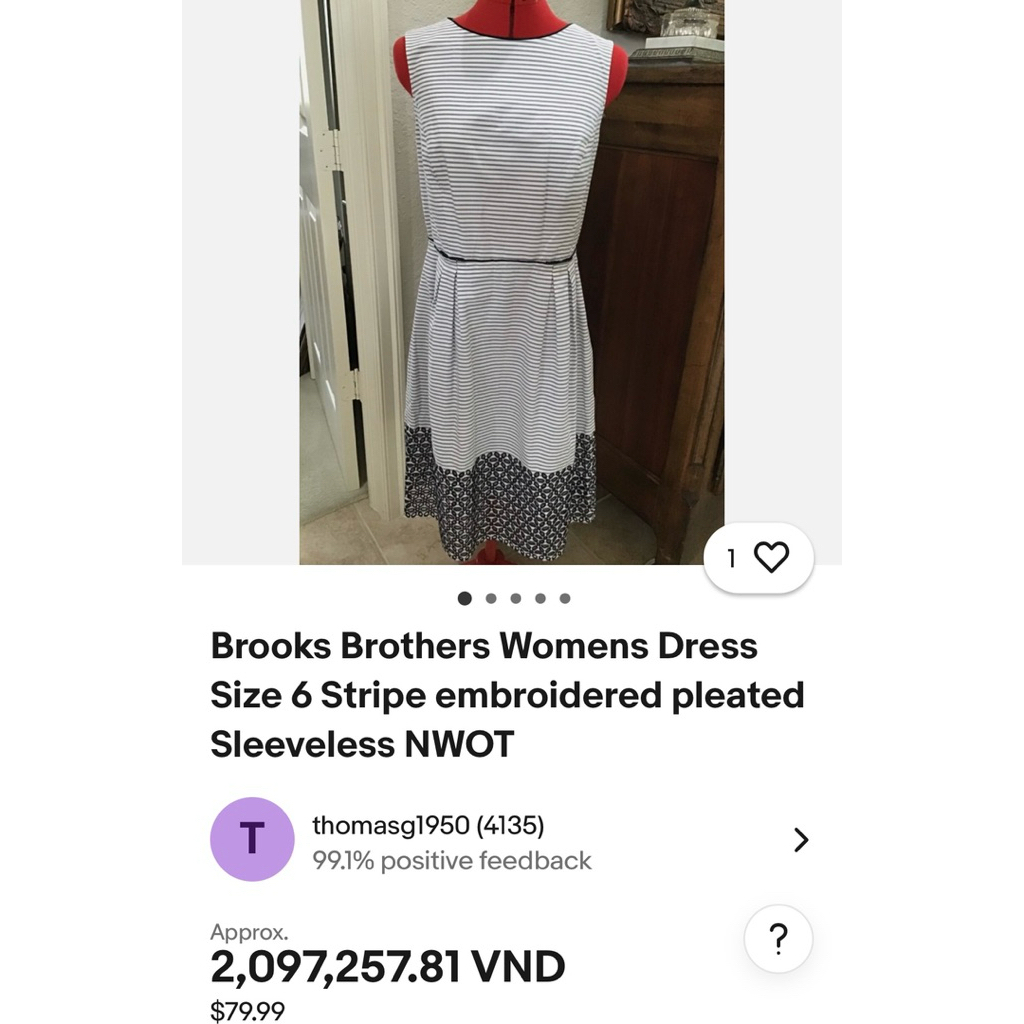Đầm hiệu Brooks Brother size 4