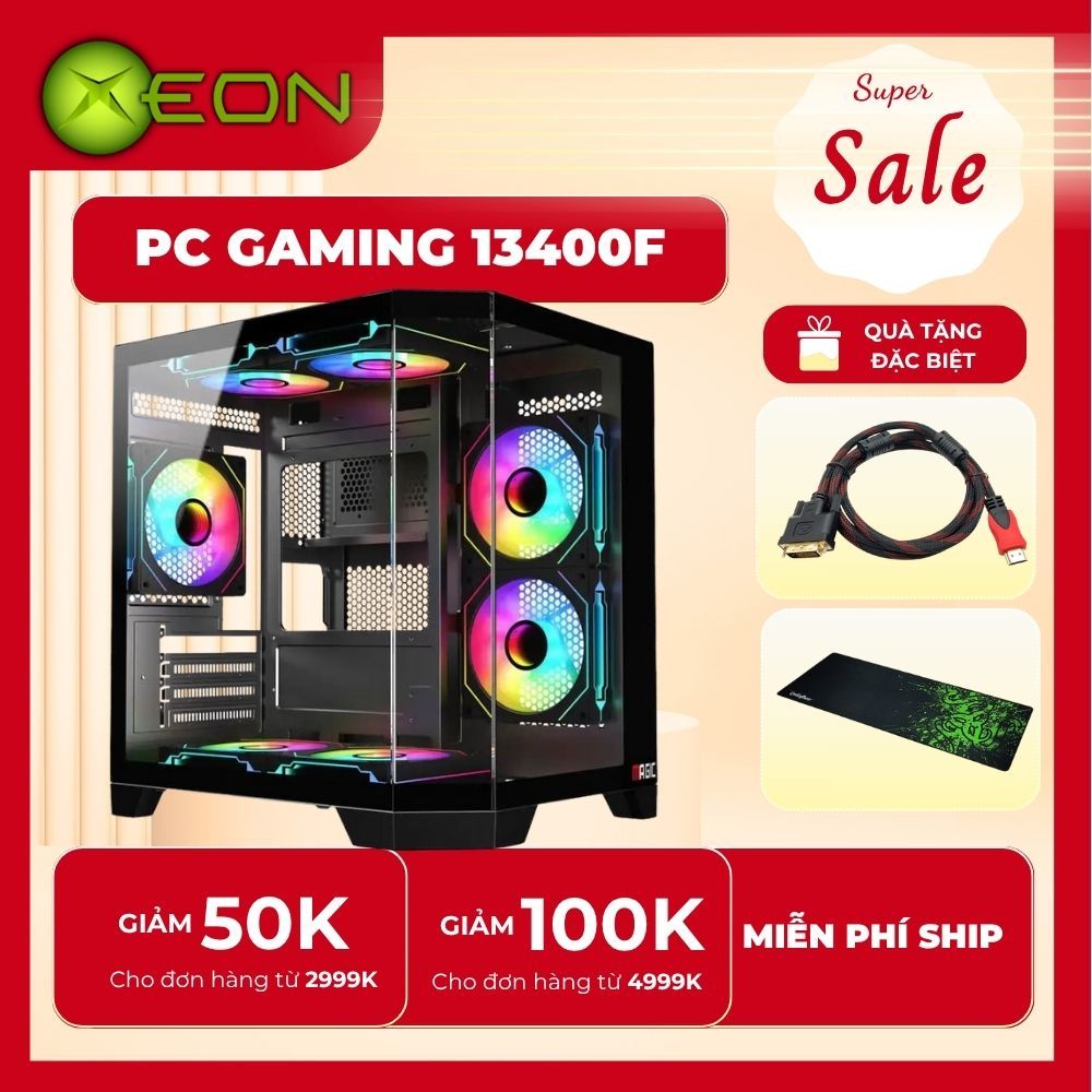 PC GAMING Full Mới Main B760 MSI i5-13400F, VGA RTX 3060 12G, RAM 32GB, SSD NVME 512G Bh 36T
