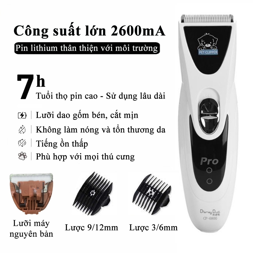 Tông đơ cắt lông chó mèo Dismey Duck CP 6800 Pro - Long Vũ Pet Shop