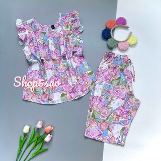 [SALE] Đồ tole nữ, đồ bộ lanh mặc nhà lửng cánh tiên bèo ngực SHOP5SAO (43-75kg) cao cấp, có Bigsize - SHOP5SAO