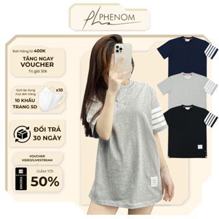 Áo thun Thom Browne Sọc Tay QC Cực Nét - Áo thun nam nữ Vải Cotton Nỉ Cua Form Âu - Phenom Luxury