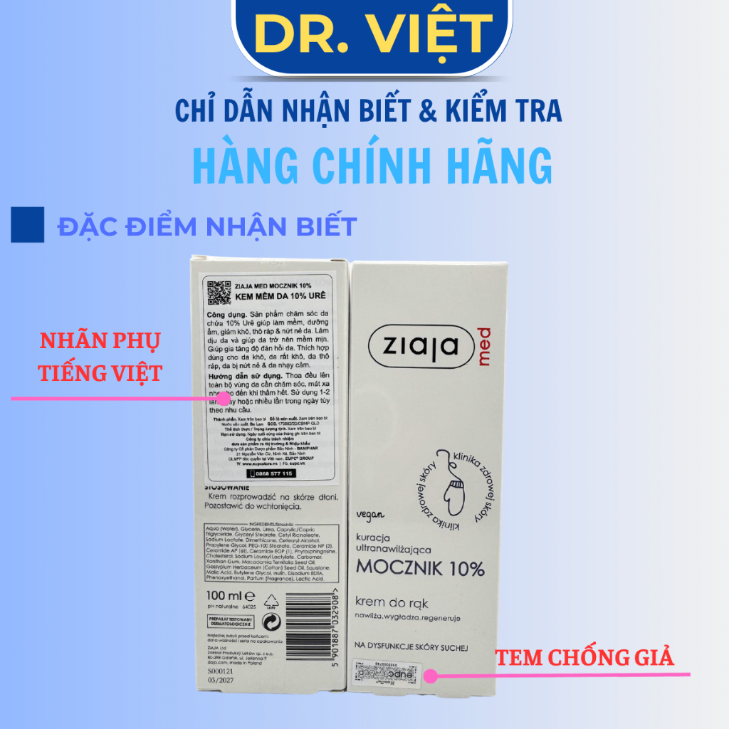 Kem Dưỡng Ziaja Med Mềm Da 10% Ure Cream 100ml