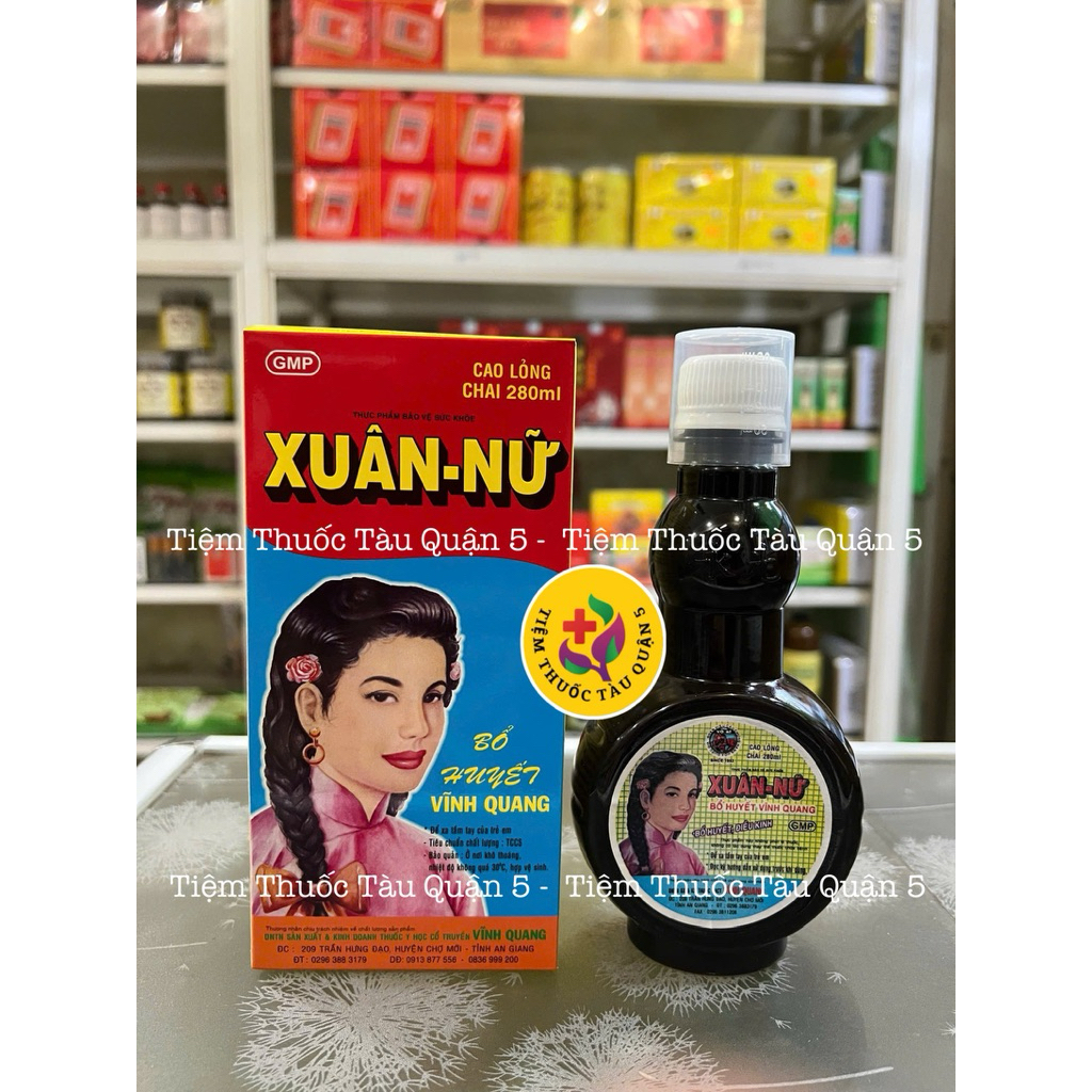 Xuân Nữ Bổ Huyết Vĩnh Quang chai 280ml Hỗ trợ điều hoà kinh nguyệt, đau bụng kinh, bổ máu cho Phụ Nữ