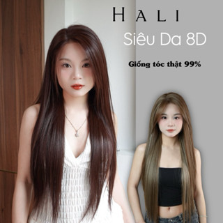 Tóc Giả Nguyên Đầu Siêu Da 8D HALI 70cm Chất Tóc Protein Phủ Nano Suôn Mượt Chống Rối Hiệu Quả - Bản Lưới Lace móc tay t
