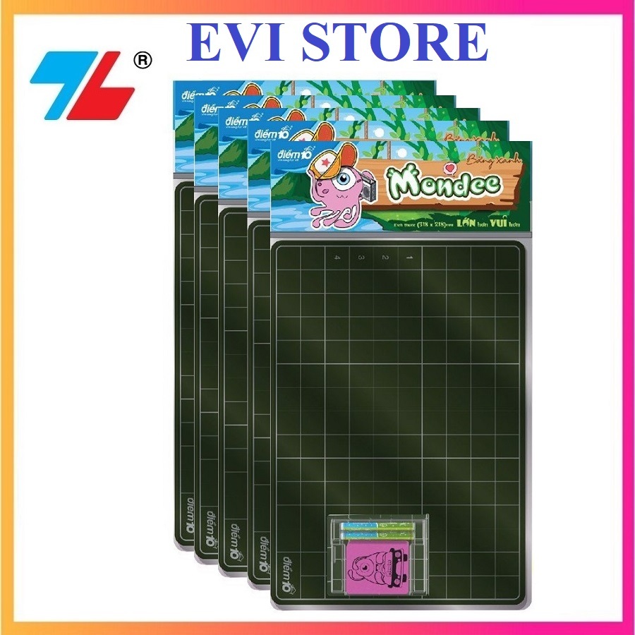 Set 5 bảng học sinh ô ly Mondee Thiên Long Điểm 10 TP-B022 / B022 kích thước 318x218mm