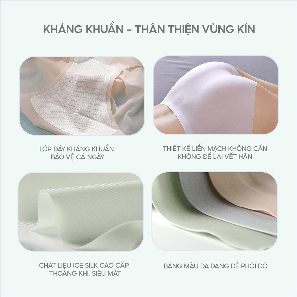 Combo 5-10 quần lót nữ tàng hình siêu mỏng Santony không đường may ôm sát kháng khuẩn mát lạnh–83011 | BigBuy360 - bigbuy360.vn
