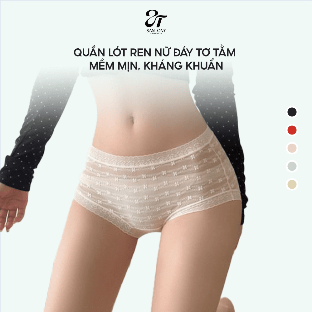 [Quà tặng không bán] Quần lót nữ SANTONY đáy tơ tằm mềm mịn, thoáng khí, mỏng nhẹ 2683