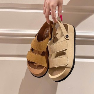 [Hàng Loại 1] Sandal nữ 3 màu, chất da lộn bền đẹp, đế cao 4cm mang đi học đi chơi DEERTREE