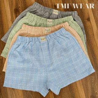 Quần đùi short vải Kate Oxford ngủ mặc nhà nam nữ Unisex, thoáng mát mềm mịn form rộng – TMF WEAR