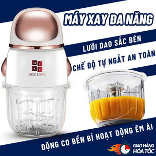 Máy xay thịt đa năng 300ML máy xay Misu Louis cối thủy tinh, xay thức ăn dặm, rau củ,6 lưỡi dao,200W