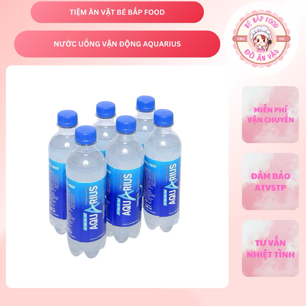 Lốc 6 Chai Nước Điện Giải Bù Khoáng Thể Thao Aquarius 390ml/Chai CocaCola [shop_japan.good]