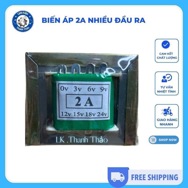 Biến áp 2A nhiều đầu ra ,dùng để biến đổi điện áp xoay chiều thành điện áp một chiều