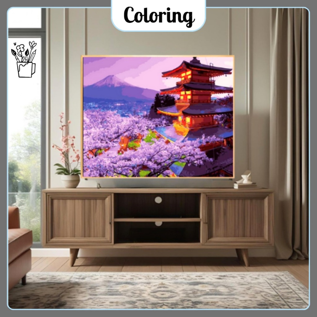 Tranh Tô Màu Số Hoá Chureito Pagoda
