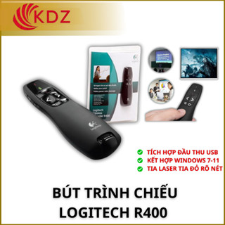 Bút Trình Chiếu Logitech R400 Chính Hãng – Laser Đỏ – Không Dây – USB Receiver – Hỗ Trợ Windows – Thuyết Trình