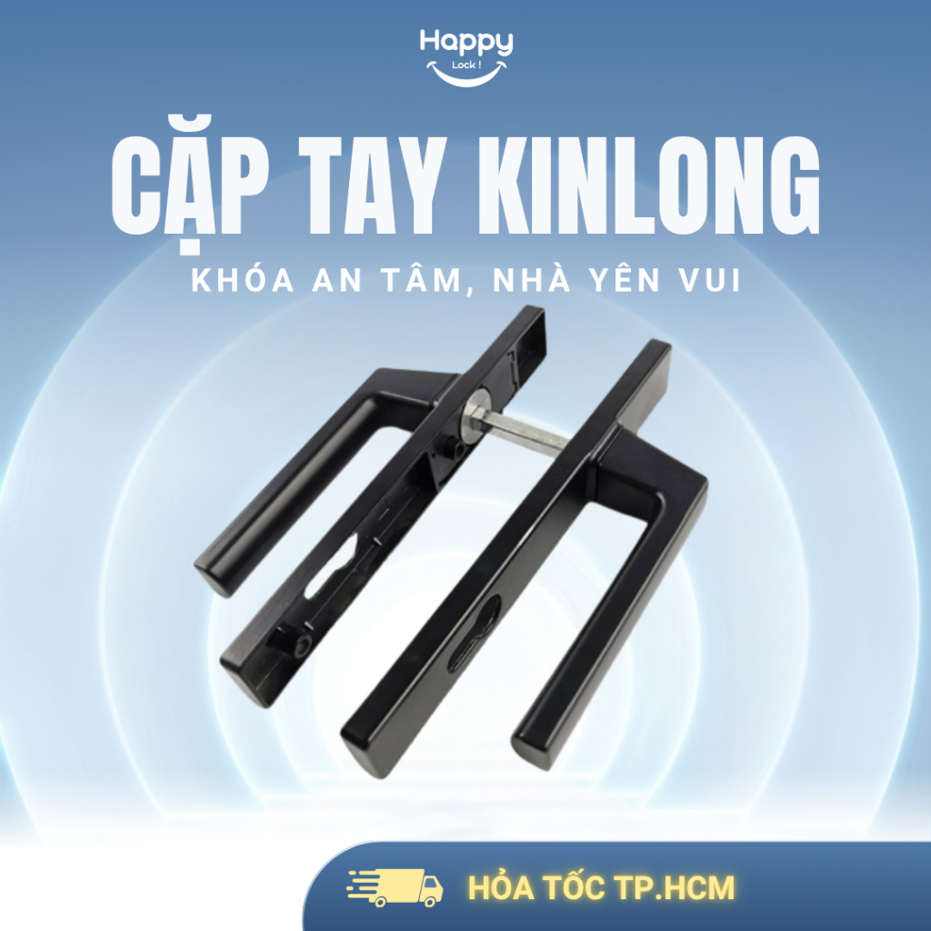 Cặp tay nắm khóa Kinlong cho cửa nhôm Xingfa (Đen/ Trắng/ Xám) - Bộ tay nắm chất lượng.