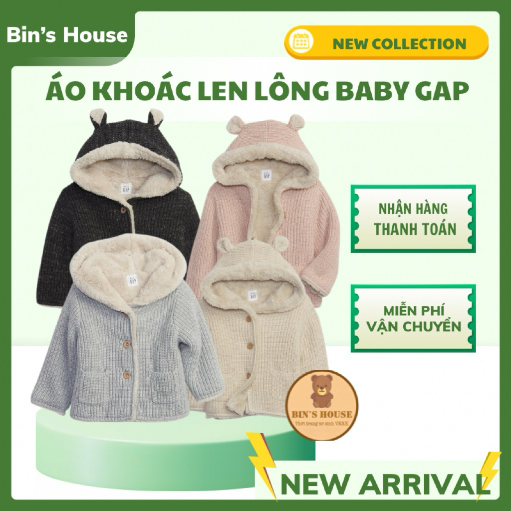 Áo khoác len lông GAP xuất dư sz 0-24M