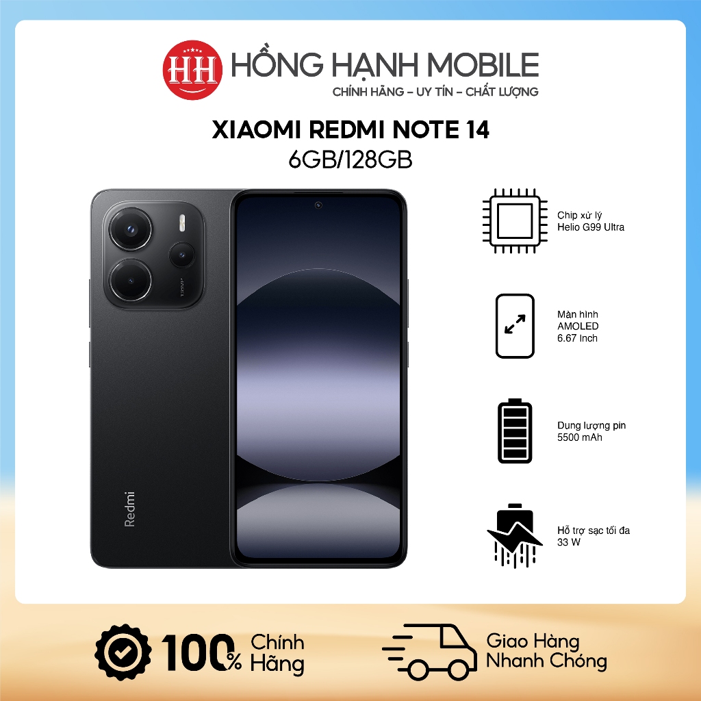 Điện Thoại Xiaomi Redmi Note 14 6GB/128GB - Hàng Chính Hãng | BigBuy360 - bigbuy360.vn
