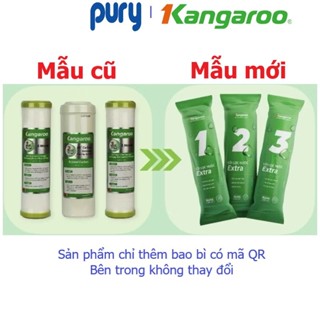 Bộ lõi lọc nước Kangaroo số 123 (PP 5M, Active Carbon, PP 1M)- Chính hãng - [Mẫu mới Kangaroo Extra]