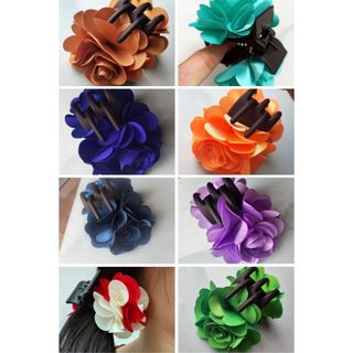Kẹp càng cua 5 răng hoa lụa trơn