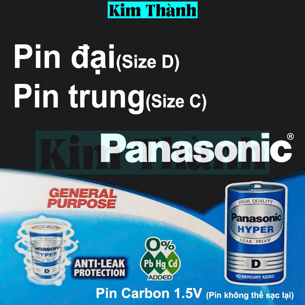 Pin đại pin trung Panasonic R20UT/2S(Size D),R14UT/2S(Size C),pin than(carbon)1.5V
