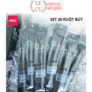 Set 20 ruột bút gel S221/ S206/ SE124  Deli 0.5mm dùng cho bút bi nước Deli không gai viết trơn tru phù hợp học sinh
