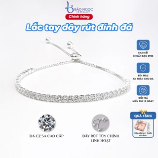 Lắc tay bạc nữ S925 dây rút đính đá CZ cao cấp, Vòng tay bạc đính đá quà tặng bạn gái - LT2898
