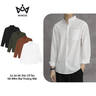  Áo Sơ Mi Nam Cổ Tàu Chất Liệu Vải Đũi Mềm Mát Phong Cách Vintage Hàn Quốc SM-DUI-COTAU 