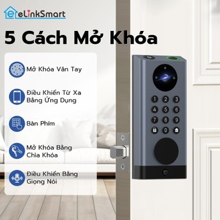  Khóa cửa vân tay thông minh chống trộm khóa cửa trượt bàn phím thẻ Camera HD hình ảnh 3D khoá cửa chính 