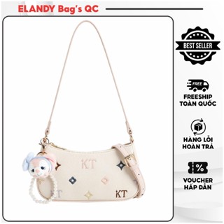 [HÀNG CÓ SẴN FULL BOX] Túi đeo chéo, kẹp nách họa tiết mèo Cow $ Kitty  KEM siêu xinh xắn dễ thương chất da mềm dày dặn