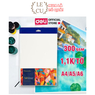  Combo 16 Tờ Giấy Vẽ Màu Nước 300gsm A4 A5 A6 Deli - Tô Màu Gouache Acrylic Water Color - Giấy Dày Thấm Tốt Không Dễ Rách 