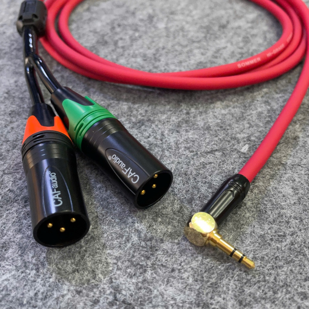 Dây 3.5mm Cong Ra 2 Đầu Canon Đực Dây Sommer ĐỎ Jack Canon CAF 2 Màu.