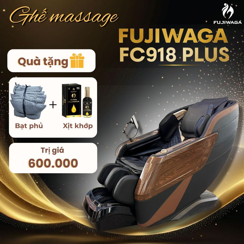 Ghế Massage Fujiwaga FC918 Plus Công Nghệ Scan Body Túi Khí Toàn Thân Bi Lăn 4D Silicon Da PU