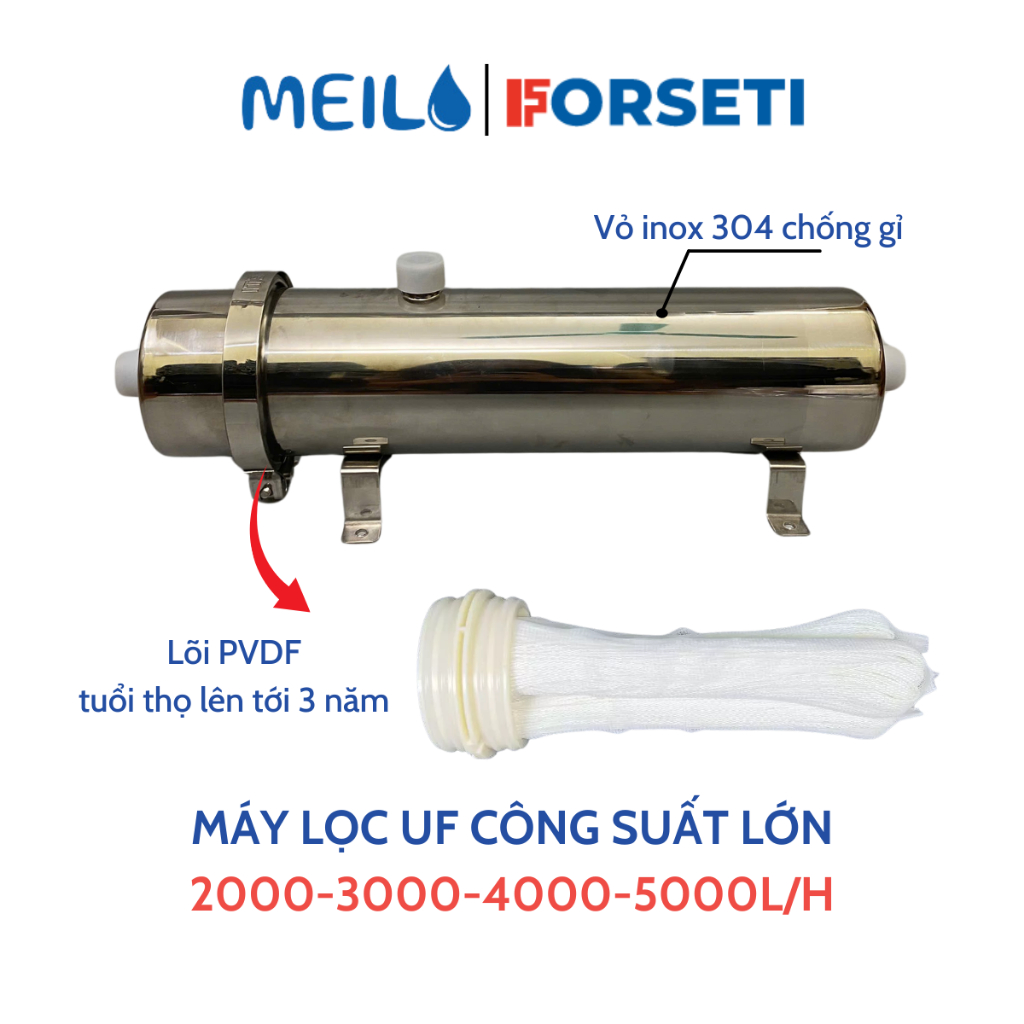 Máy Siêu Lọc Nước UF Công Suất Lớn 2000L/H Và 3000L/H, Lõi Lọc PVDF, Lọc Nước Đầu Nguồn