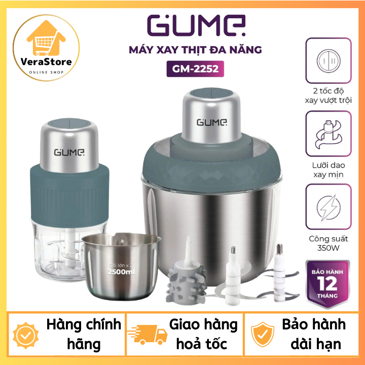 Máy Xay Thịt Đa Năng Gume Hàn Quốc- GM2252, 3 Cối Tiện Dụng, Công Suất 500w, Bảo Hành 12 Tháng