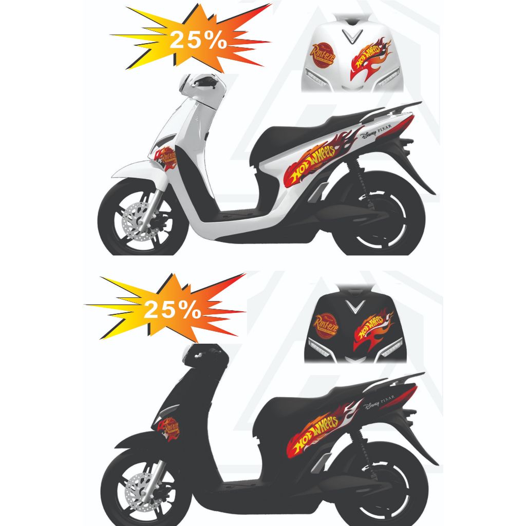 Tem dán xe Feliz S - Feliz NEO Mẫu tem Hot Wheels thiết kế đẹp da dạng không phai màu