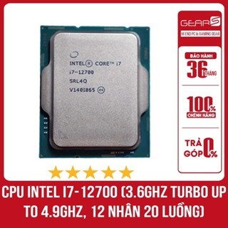 [FULL VAT]BỘ VI XỬ LÝ INTEL I7 12700 Tray New - BẢO HÀNH 36 THÁNG