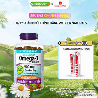 Dầu Cá Omega 3 Webber Naturals Hỗ Trợ Tim Mạch, Não Triple Strength Omega 3 900mg EPA/DHA