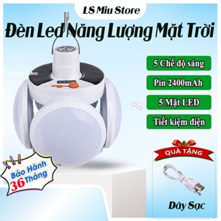 Đèn năng lượng mặt trời, đèn led gấp cánh hoa, 5 chế độ sáng, cảm biến ánh sáng, chống nước ip65