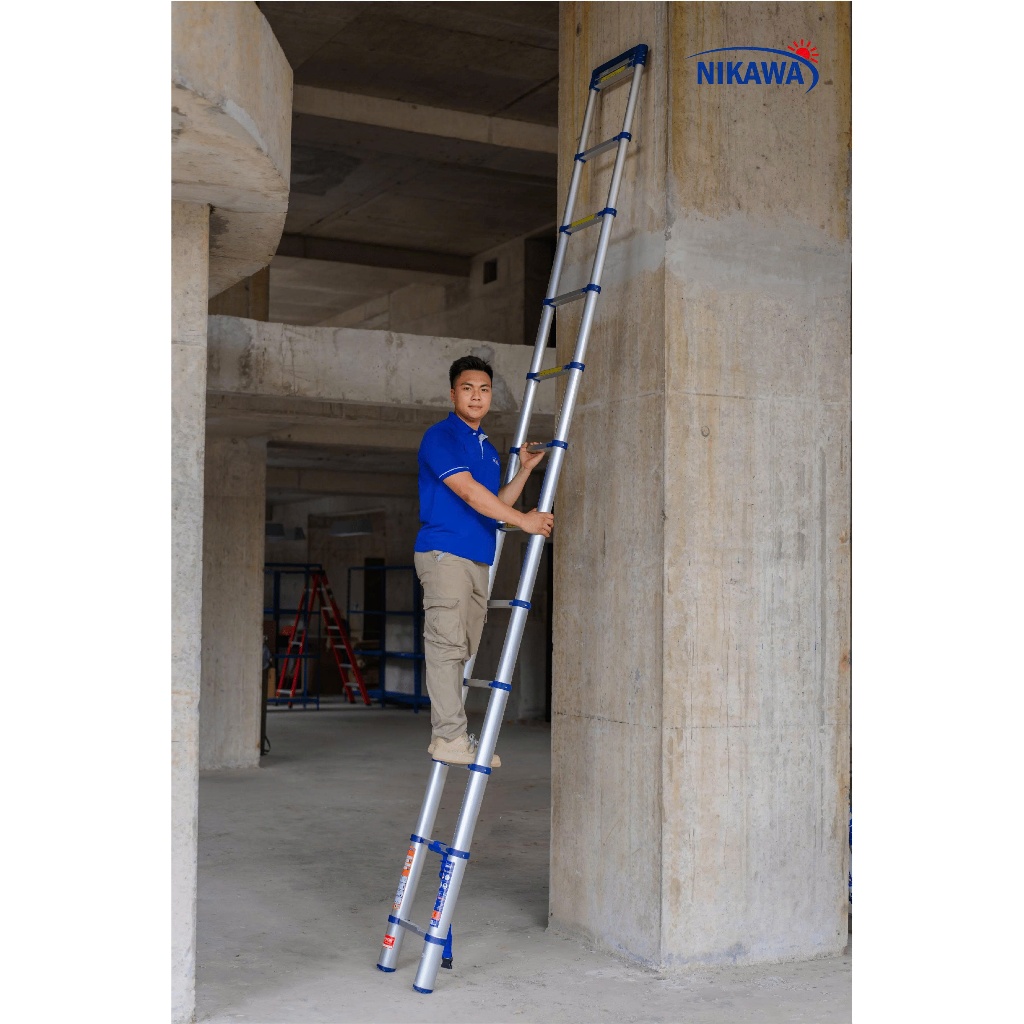 Thang nhôm rút đơn NIKAWA NK xếp gọn 3,2 - 5,8m, công nghệ Nhật Bản, bảo hành chính hãng 18 tháng | BigBuy360 - bigbuy360.vn